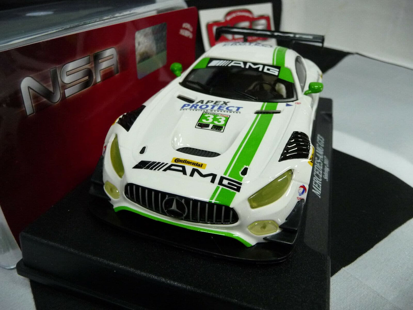 NSR 1:32 0114SW Mercedes - AMG Sebring 2017 No.33 slot car also suits scalextr/carrera