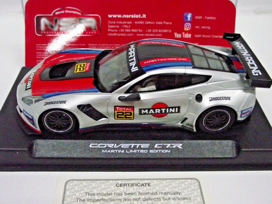 NSR 1:32 0160AW Corvette C7R Martini Racing Grey No.22 slot car also suits  scalextric/carrera