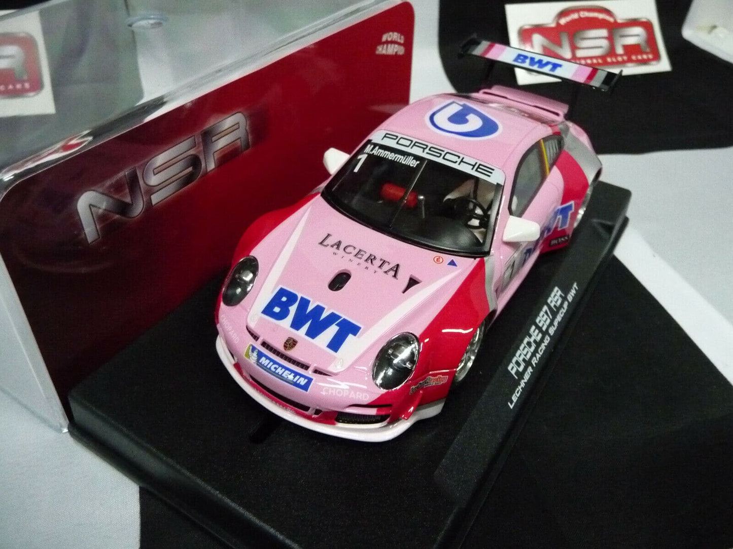 NSR 1:32 0187AW Porsche 997 Super Cup BWT M.Ammermuller No.1 scalextric/carrera