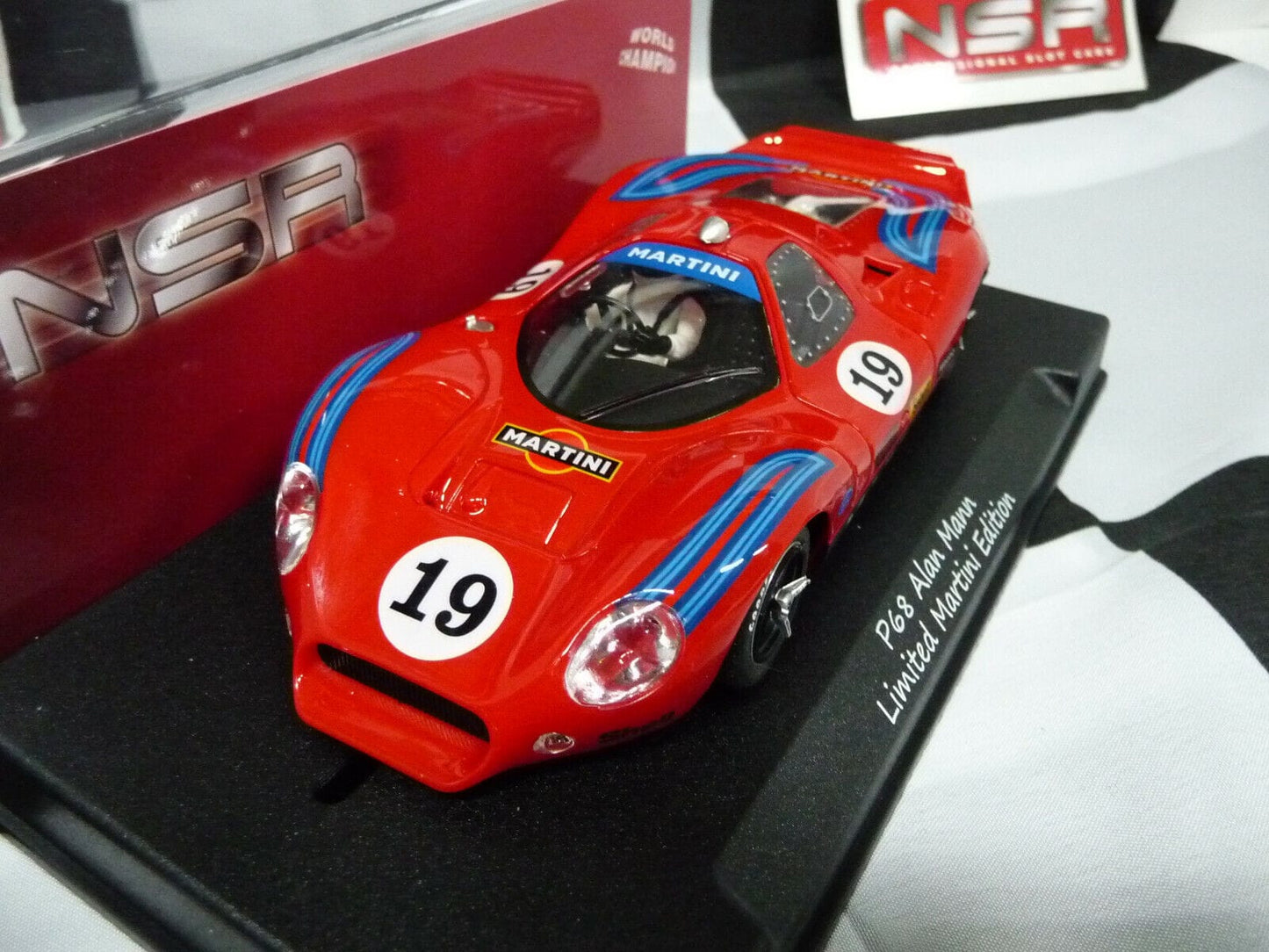 NSR 1:32 0219SW P68 FORD Martini Racing RED No.19 slot car also suits scalex/carrera