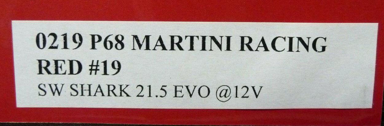 NSR 1:32 0219SW P68 FORD Martini Racing RED No.19 slot car also suits scalex/carrera