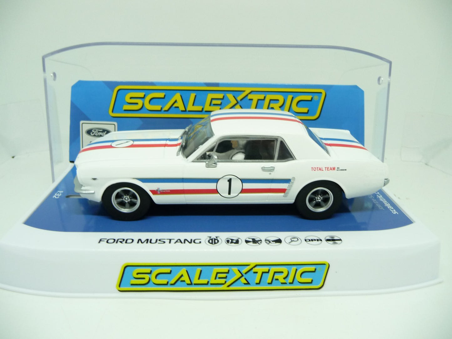 Scalextric C4364 Ford Mustang Ian Geoghegan 1965 slot car also suits Carrera