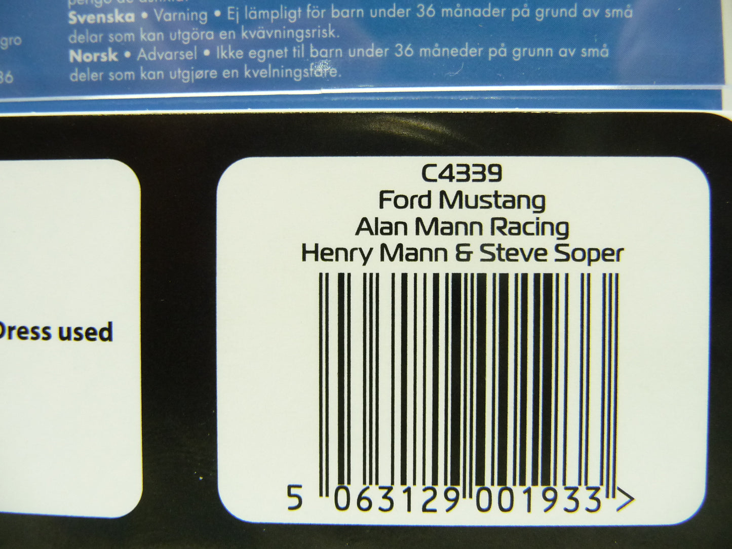 Scalextric C4339 Ford Mustang Alan Mann Henry Mann and Steve Soper slot car also suits Carrera