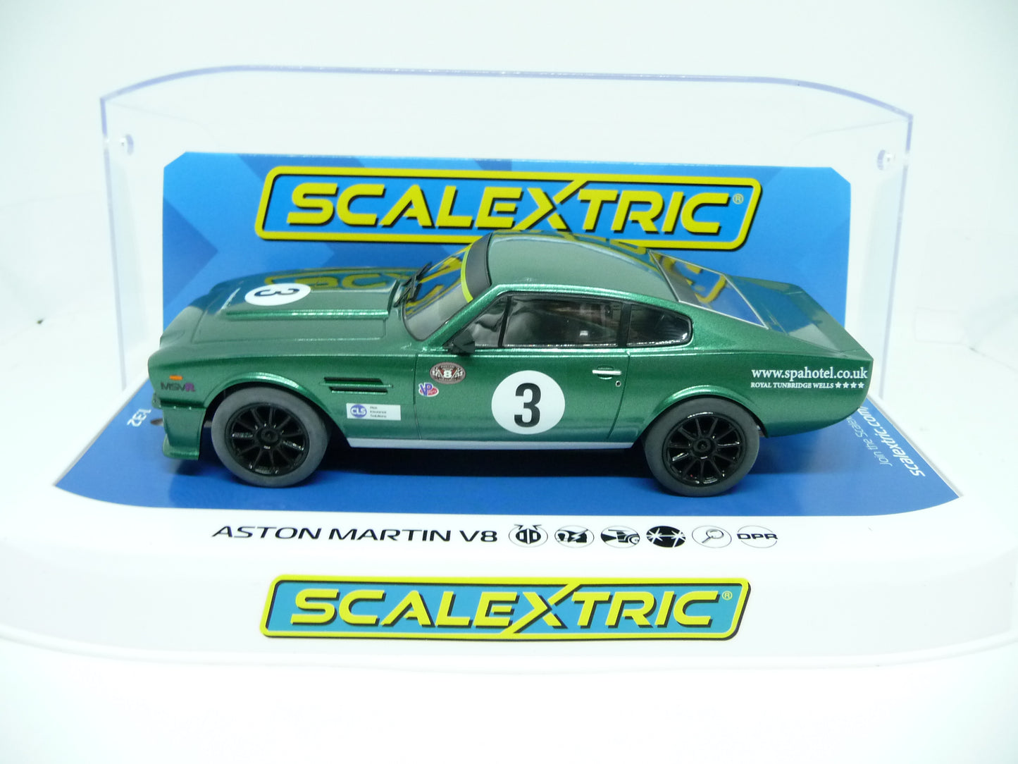 Scalextric C4256 ASTON MARTIN V8 Chris Scragg Racing slot car also suits Carrera