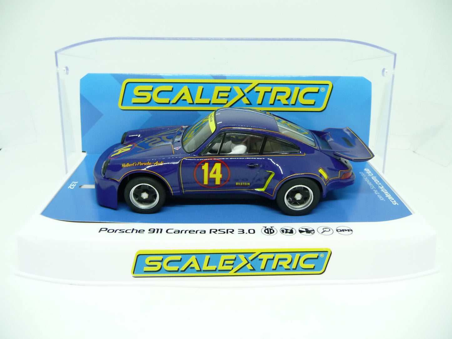 Scalextric C4241 Porsche 911 Carrera RSR Trans Am 1974 Al Holbert slot car also suits Carrera