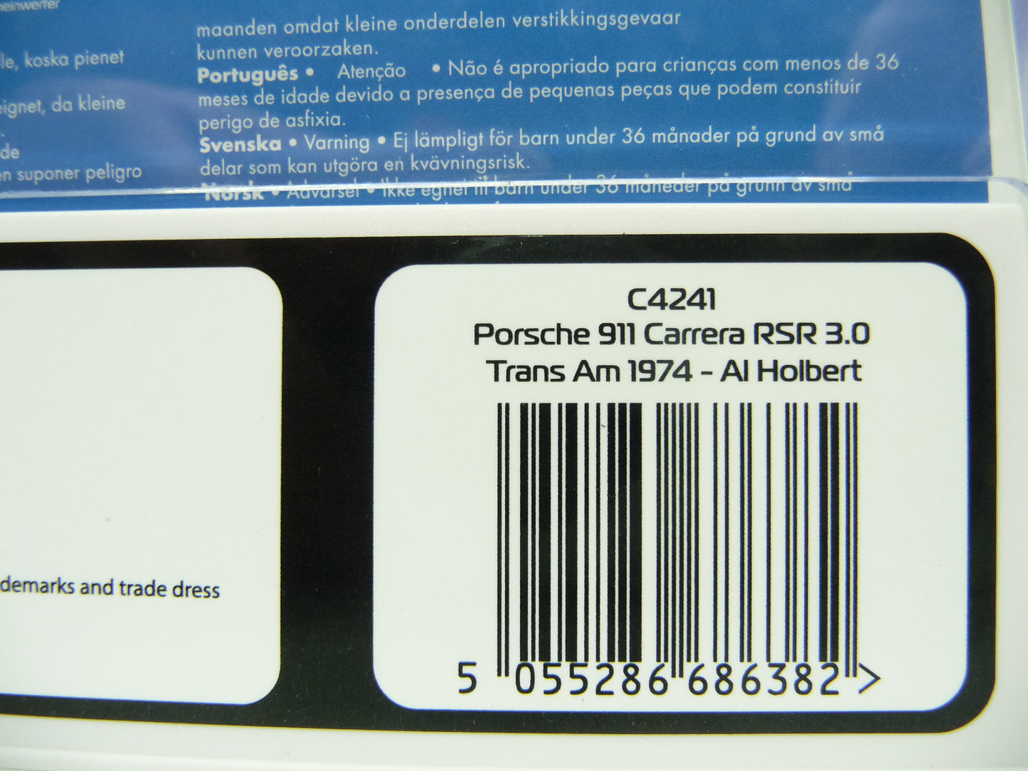 Scalextric C4241 Porsche 911 Carrera RSR Trans Am 1974 Al Holbert slot car also suits Carrera