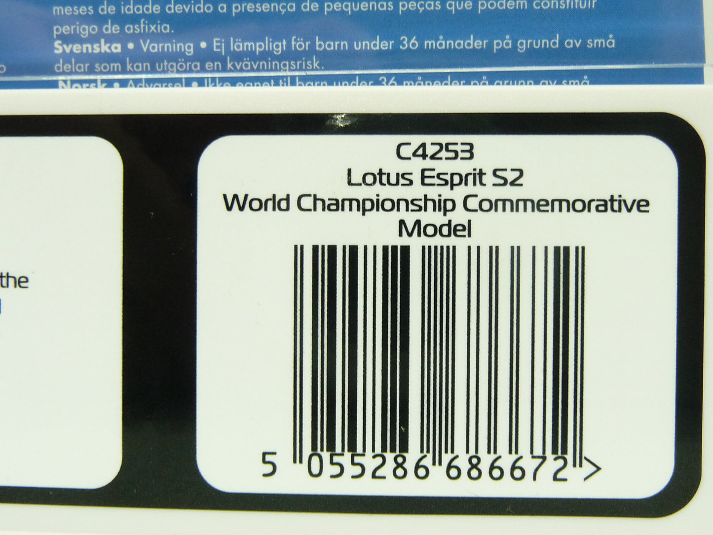 Scalextric C4253 Lotus Esprite S2 World Championship Commemorative slot car also suits Carrera