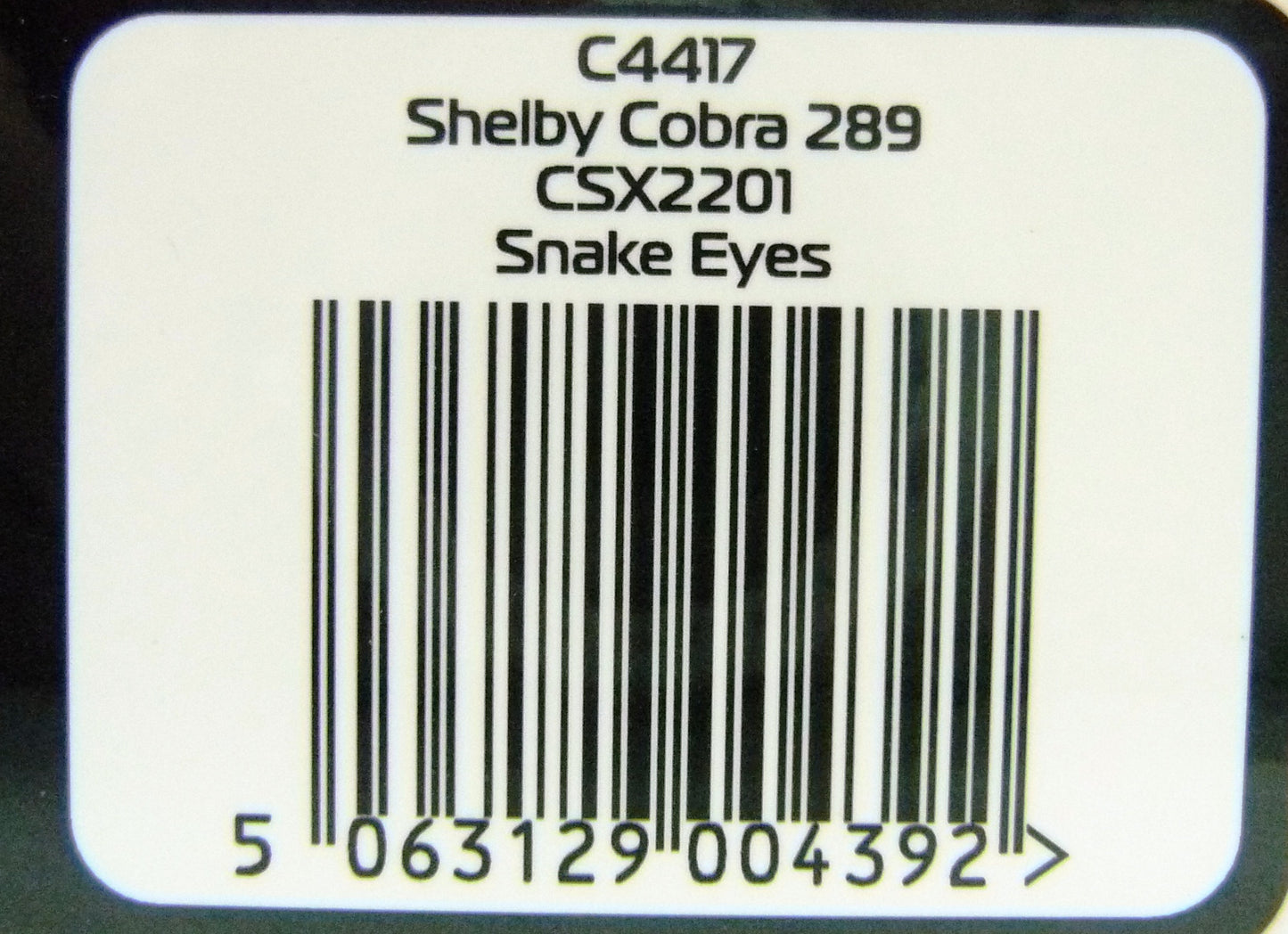 Scalextric C4417 Shelby Cobra 289 - Csx2201- Snake Eyes