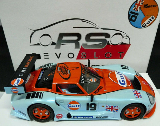 Revoslot 1:32 RS0070 Marcos Gulf Racing No19 slot car also suits  Scalextric/Carrera
