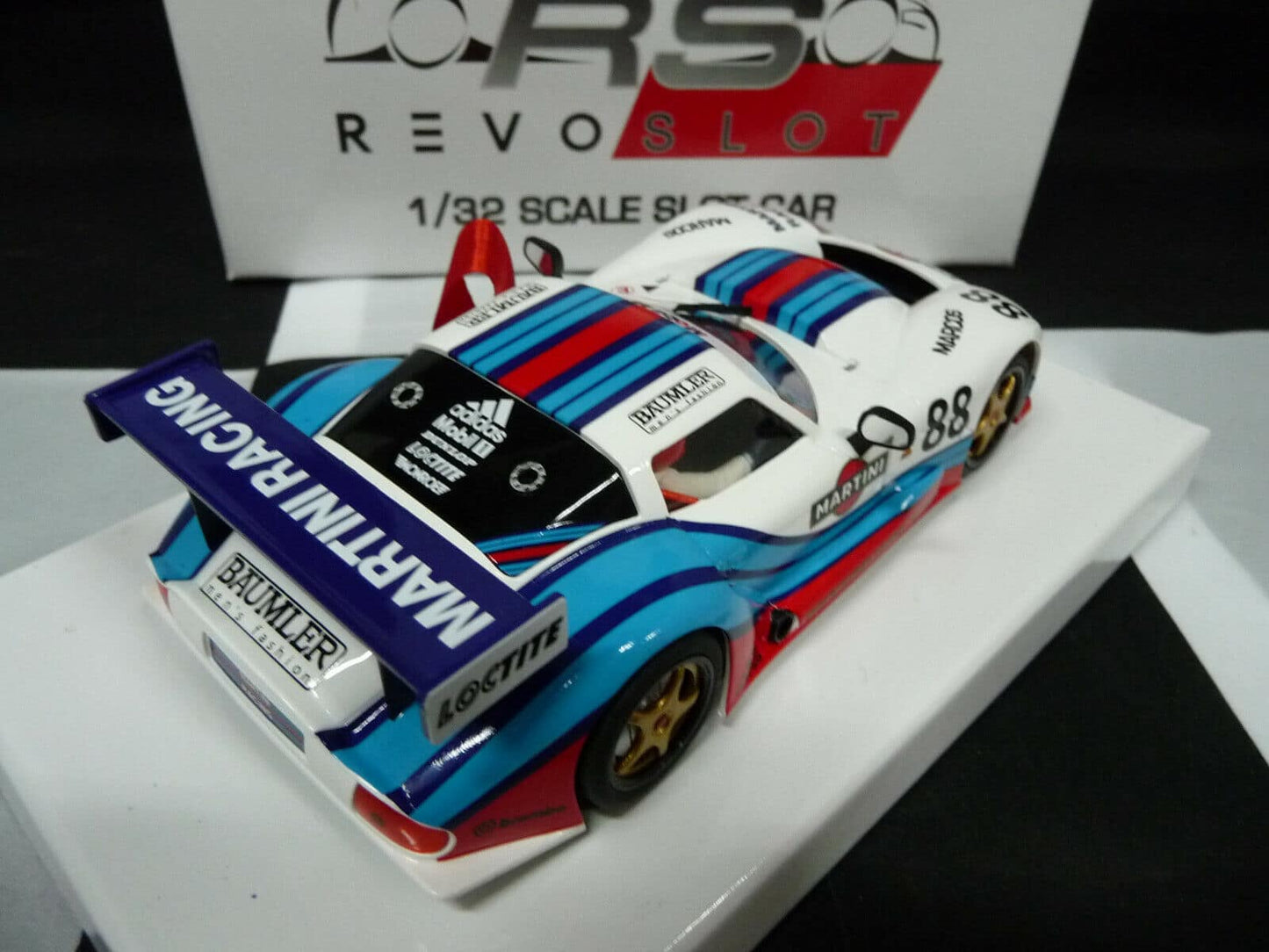 Revoslot 1:32 RS0071 Marcos Martini Racing White No88 slot car also suits Scalextric/Carrera