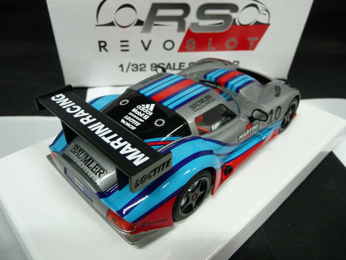Revoslot 1:32 RS0075 Marcos Martini Racing Silver No.10 slot car also suits Scalextric/Carrera