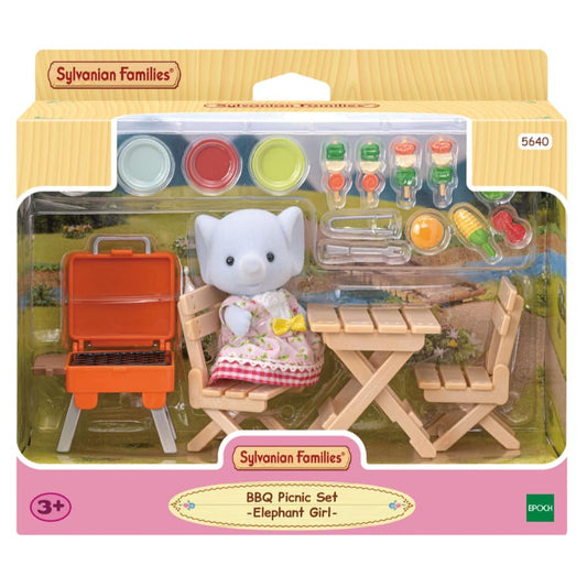 Sylvanian Families - Bbq Picnic Set With Elephant Girl Animal Doll Playset