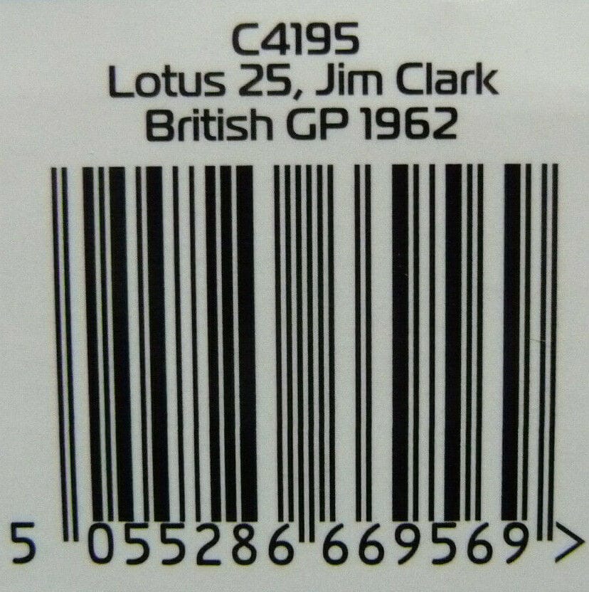 Scalextric C4195 1:32 Lotus 25 British 1962 Jim Clark Slot car suit Carrera