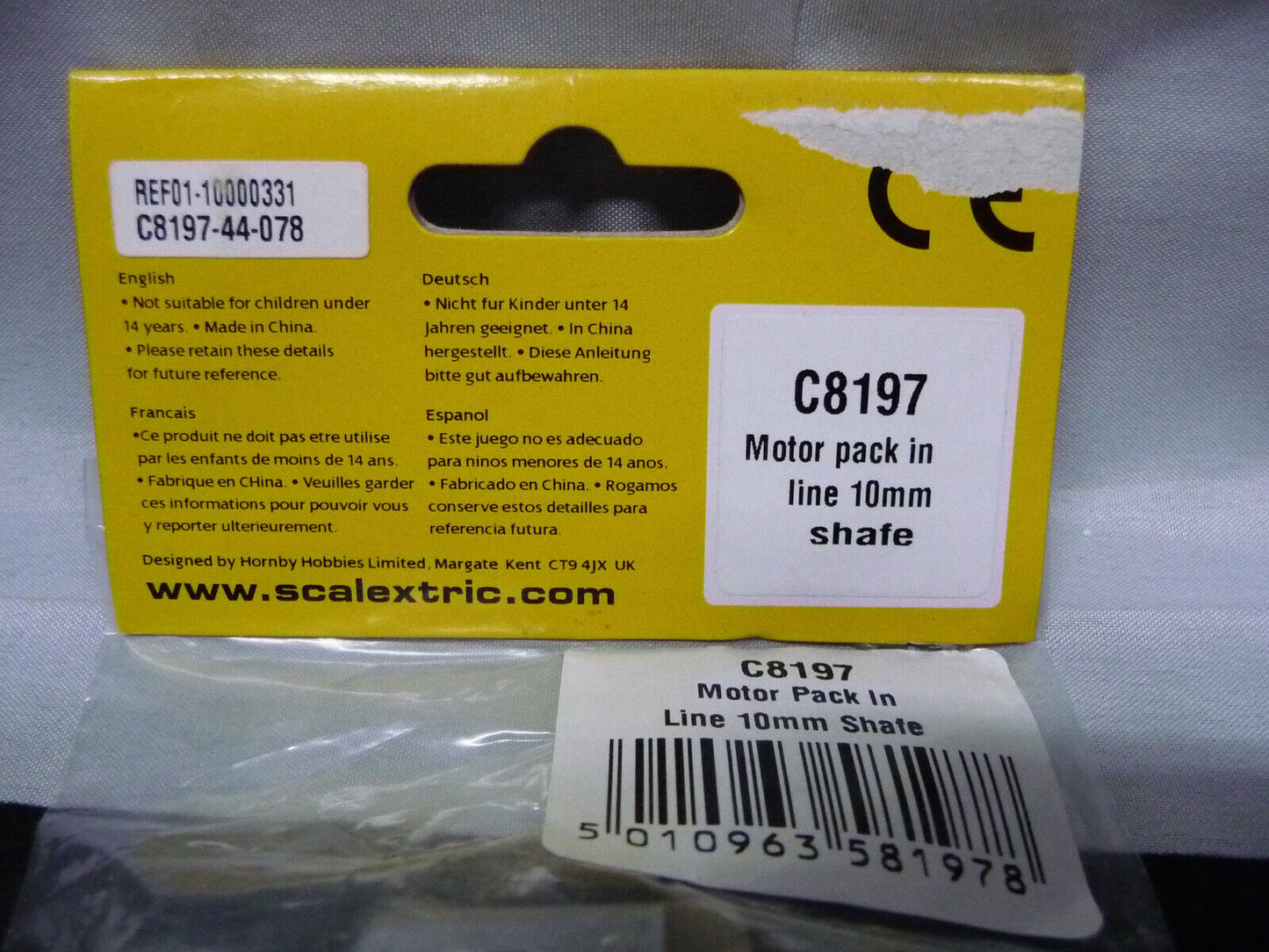 Scalextric C8197 Motor Pack INLINE 10mm Shaft