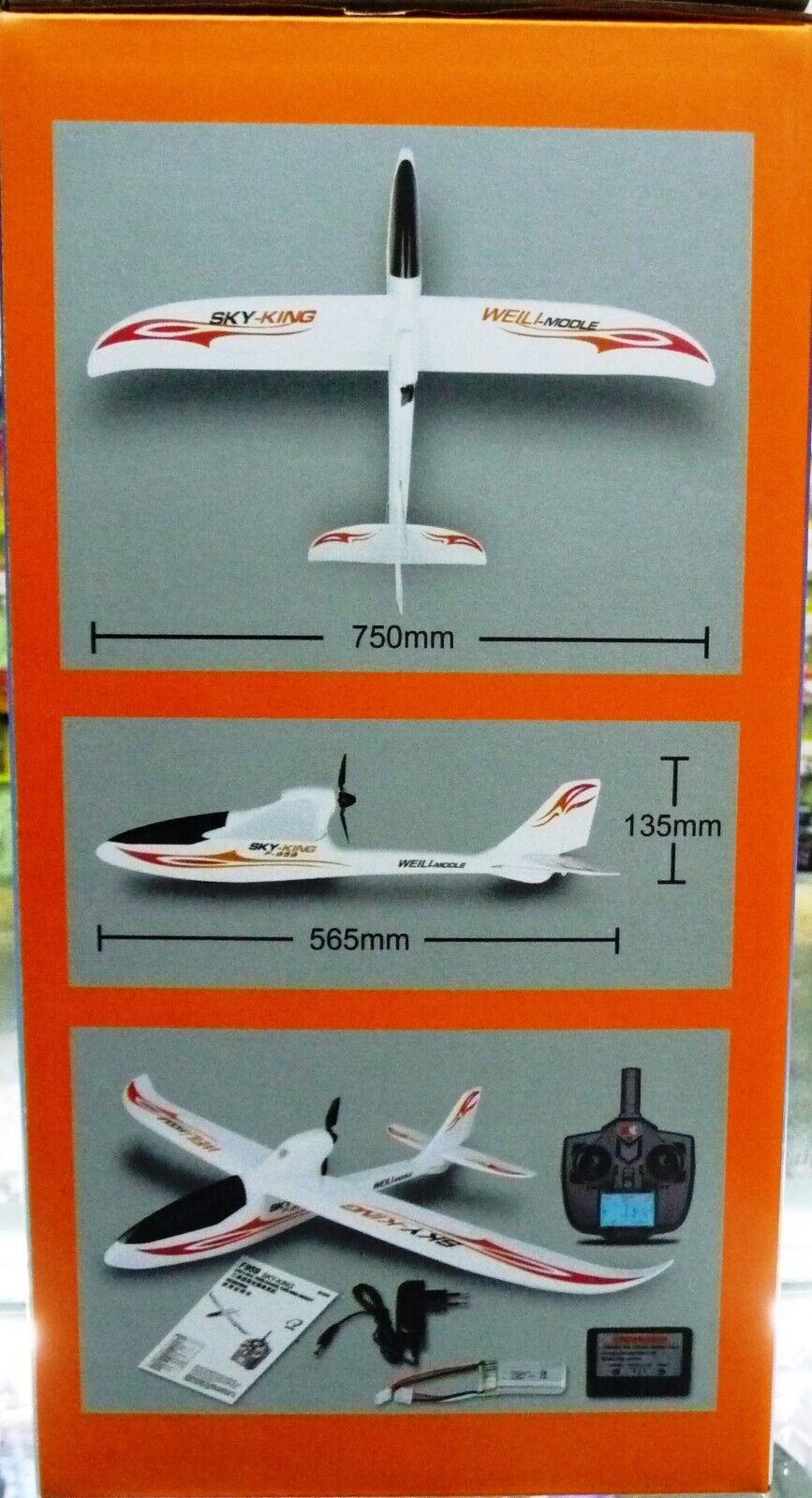 WL MODEL Sky King 3 Channel radio Control Airplanes