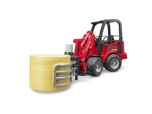 Bruder - Compact Loader 2630 Farm Tractor With Shovel Bale Gripper And 1 Round Hay Bale
