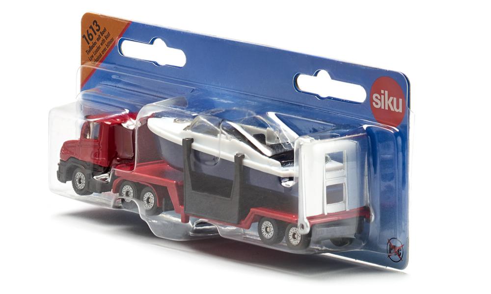 Siku - Low Loader With Boat Transport  Load-up