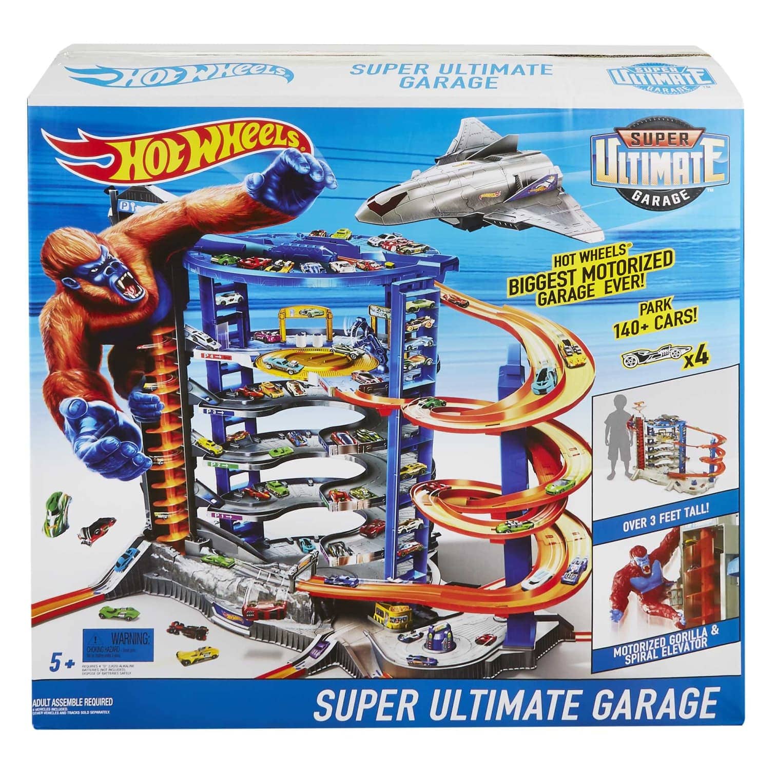 Hot Wheels - ® - Track Set With 4 1:64 Scale Toy Cars Super Ultimate Garage Over 3-Feet Tall  Mattel