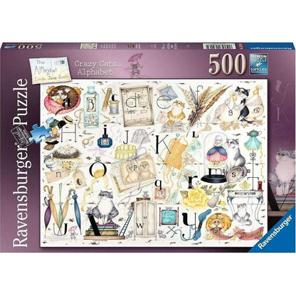 Ravensburger - Crazy Cats Alphabet Jigsaw Puzzle 500 Pieces