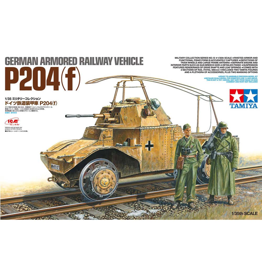 TAMIYA -   1:35   German Armored Railway Vehicle P204(f) Military Collection 32413 PLASTIC MODEL KIT
