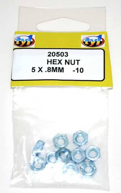 TY1 -  HEX NUT 5 X .8MM - 10