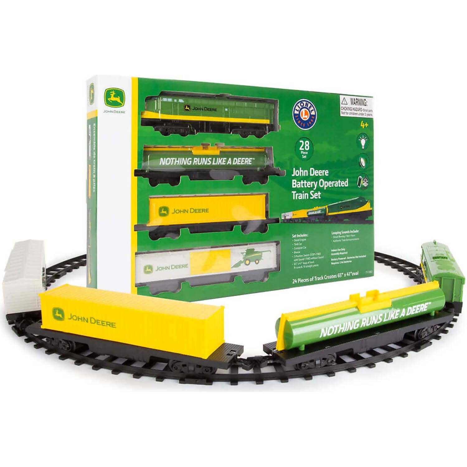 John Deere - Battery Powered Mini Diesel Train Set 28 Piece Set – Toys ...