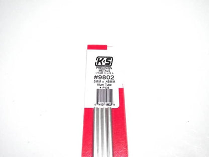 K&S METAL #9802 ALUMINIUM ROUND TUBE 3X300MM 4PCS