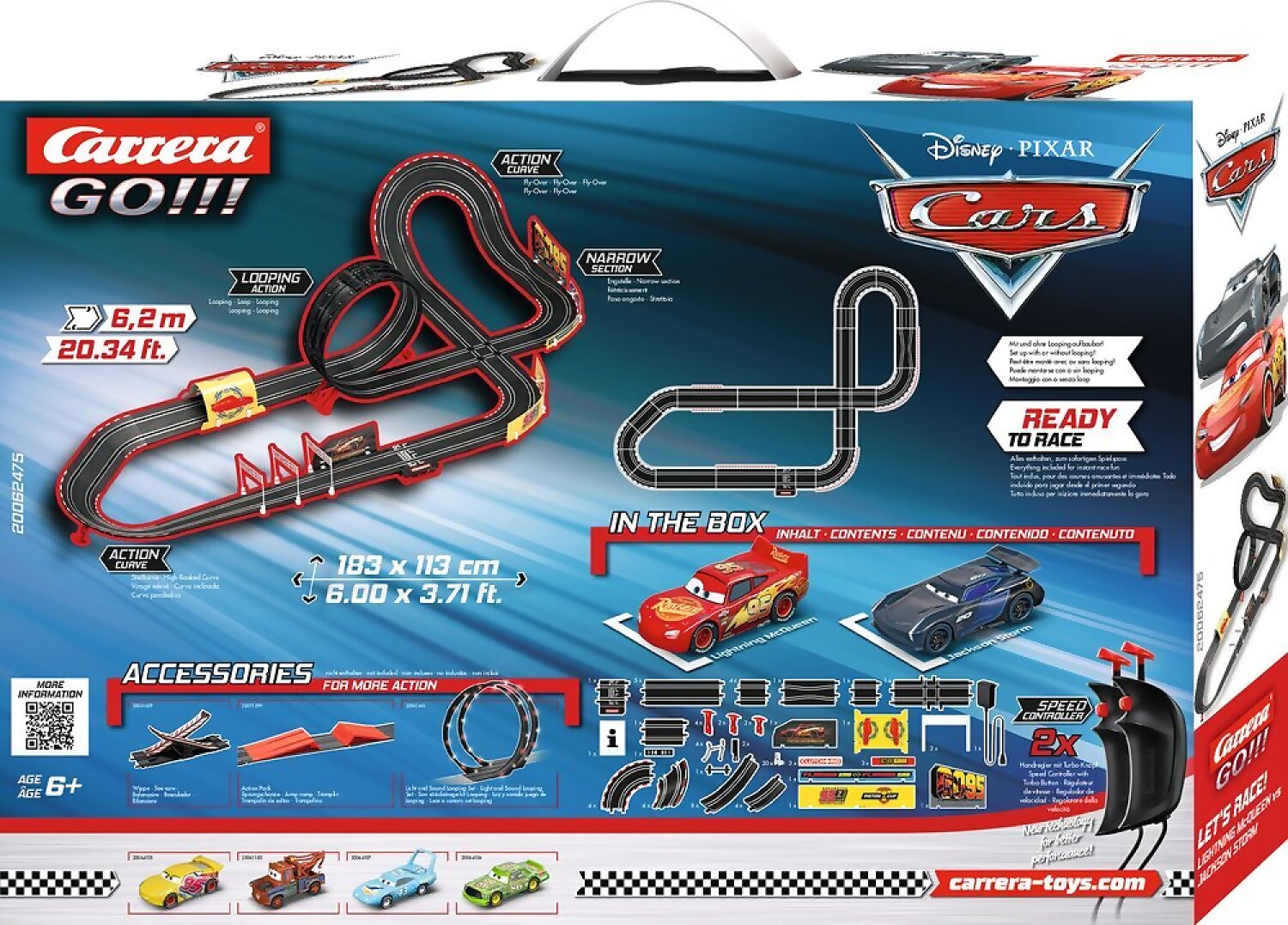 Carrera - Go Disney pixar Cars - Let's Race! 6.2mt