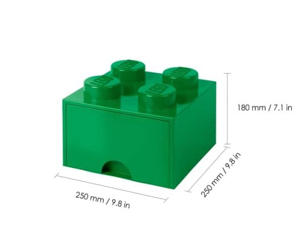 LEGO Storage Brick Drawer 4 (1 Drawer) Dark Green 4005 - Room Copenhagen