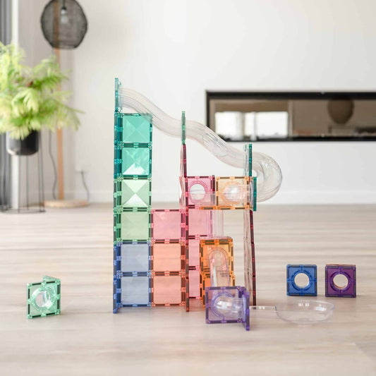 Connetix - Magnetic Tiles Pastel Ball Run Expansion Pack 80pc