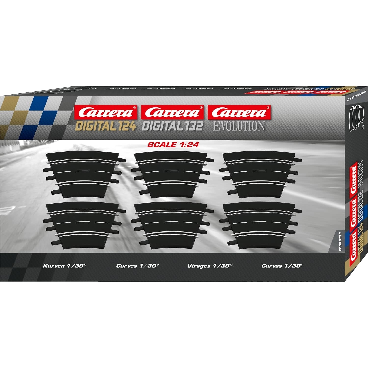 Carrera - Digital 1:32 Accessories - Curve Track 1/30 6 x track sections corner set 30 degrees each - Slot Car Track Accessories also Suits 1:24 & Evolution