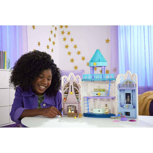 Disney -  Wish - Rosas Castle Dollhouse Playset With 2 Posable Mini Dolls Star Figure 20 Accessories Light-up Projection Dome & More - Mattel