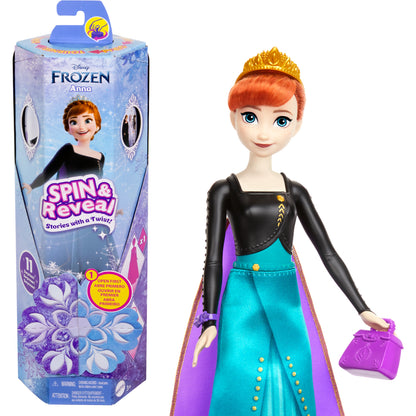 Disney -  Frozen - Spin & Reveal Anna Fashion Doll & Accessories With 11 Surprises