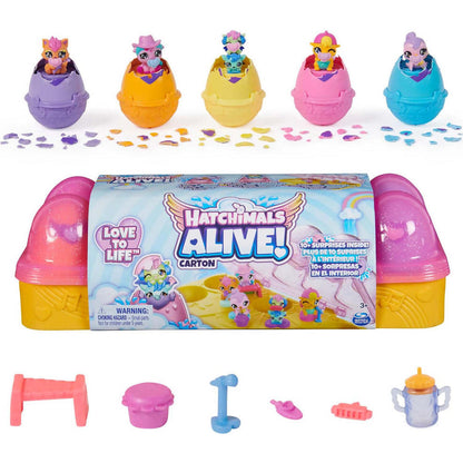Hatchimals -  Alive - Pink & Yellow Egg Carton - Spin Master