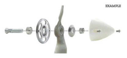 TY1 -  ELECTRIC SPINNER 51MM 4MM COLLET BLACK TY7725B