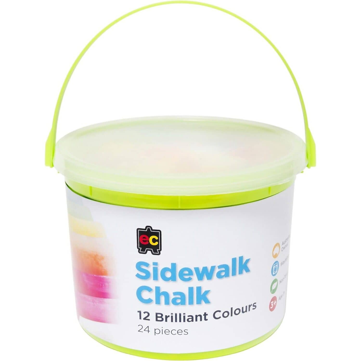 Educational Colours - Sidewalk Chalk Bucket 24 Pieces