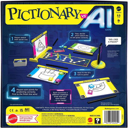 Mattel -  Games - Pictionary Vs. Ai Family Game For Kids And Adults And Game Night Using Artificial Intelligence