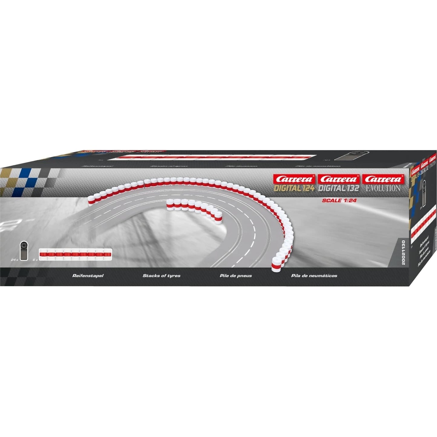 Carrera Digital 1:32 - Tyre Stacks Wall - Slot Car Track Accessories Also Suits 1:24