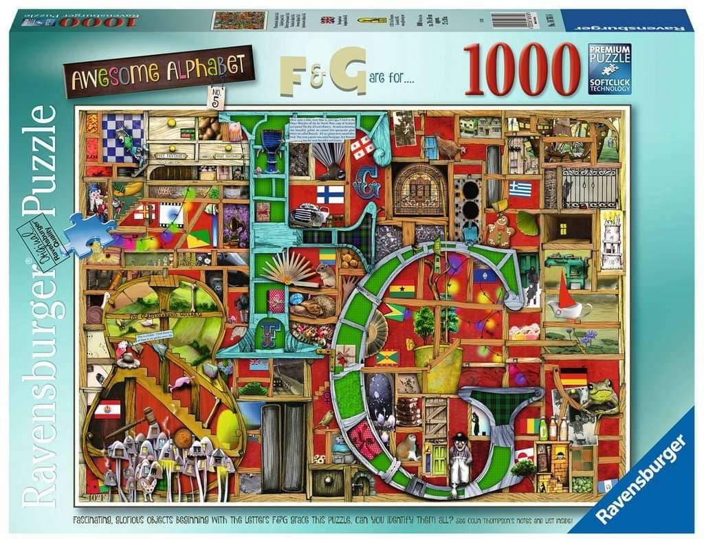 Ravensburger - Awesome Alphabet F & G Jigsaw Puzzle 1000 Pieces