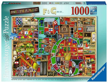 Ravensburger - Awesome Alphabet F & G Jigsaw Puzzle 1000 Pieces