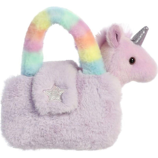 Cotton Candy - Fancy Pals Unicorn In Purple Plush Bag