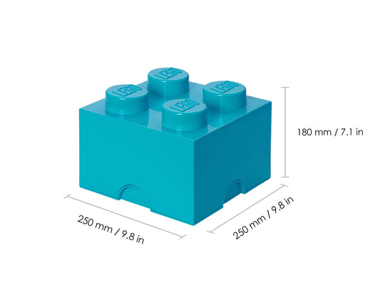 LEGO Storage Brick 4 Azur Blue - Room Copenhagen