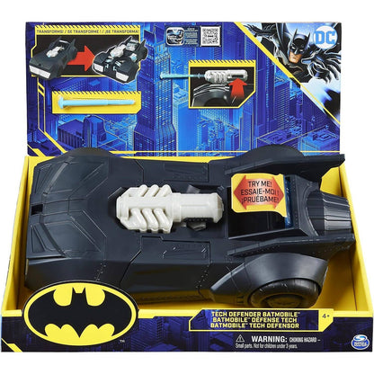 Dc -  Comics - Batman Tech Defender Batmobile Transforming Vehicle With Blaster Launcher
