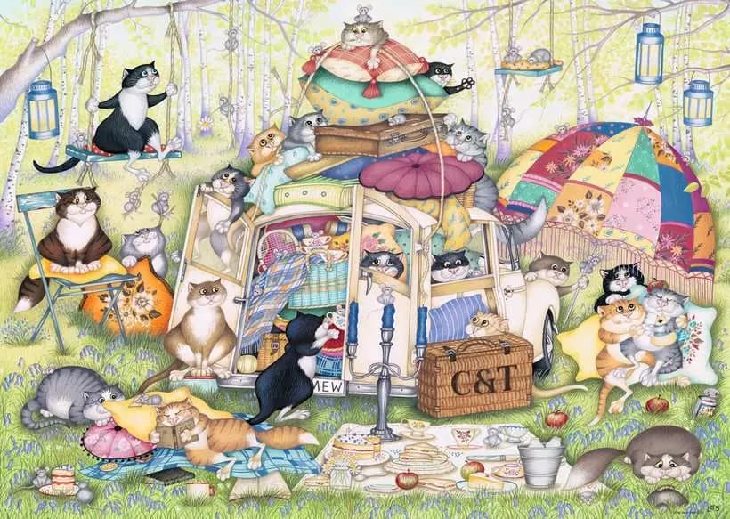 Ravensburger - Crazy Cats Lazy Summer Afternoon - Jigsaw Puzzle 100pc