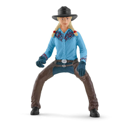 Schleich - Cowgirl Team Roping Fun Animal Playset