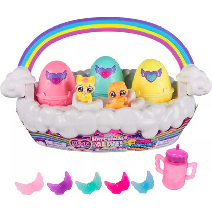 Hatchimals -  Alive! - Neon Rainbow Spring Basket