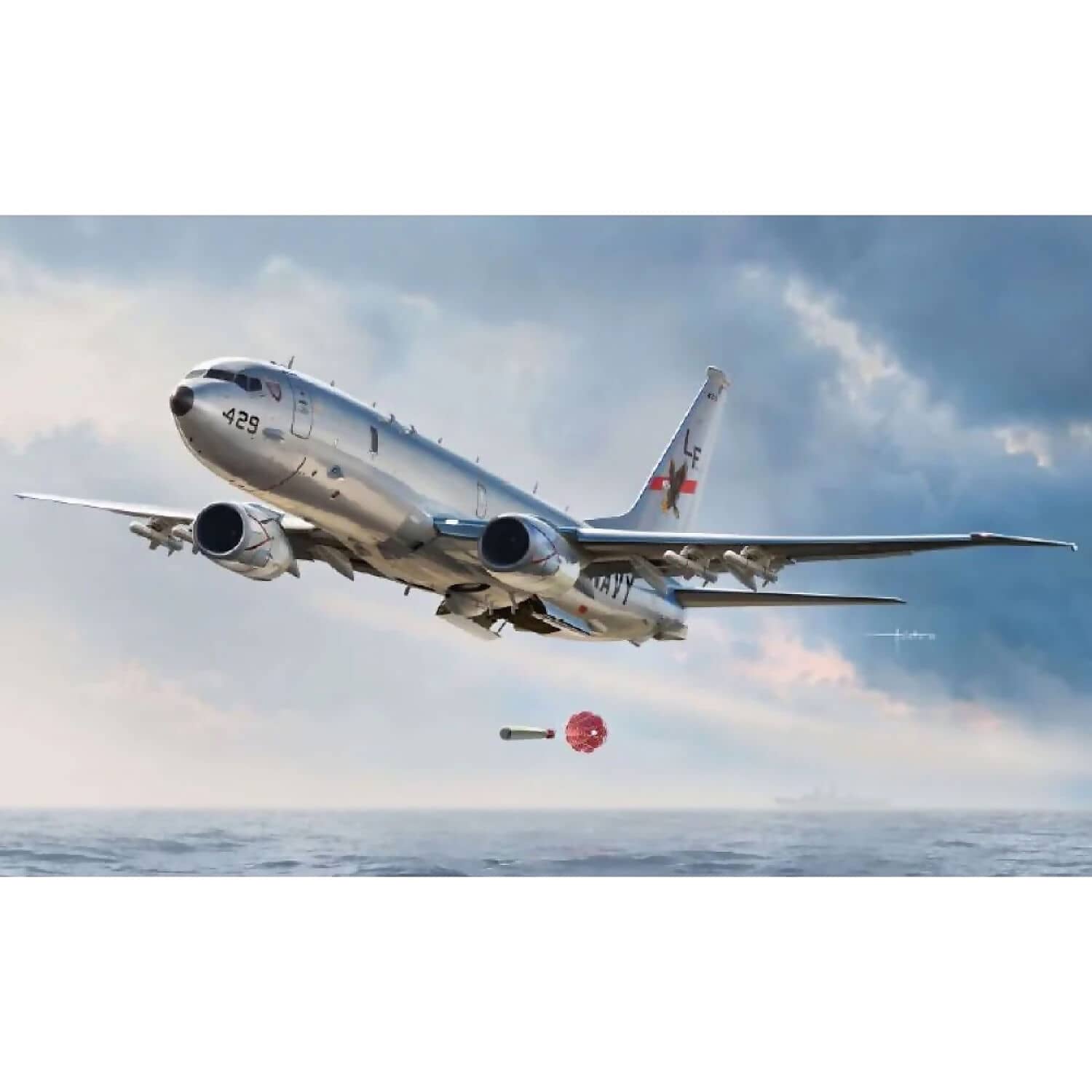 Academy - Scale 1/144 USN P-8A Poseidon w/Australian RAAF Markings Plastic Model Kit (12635)
