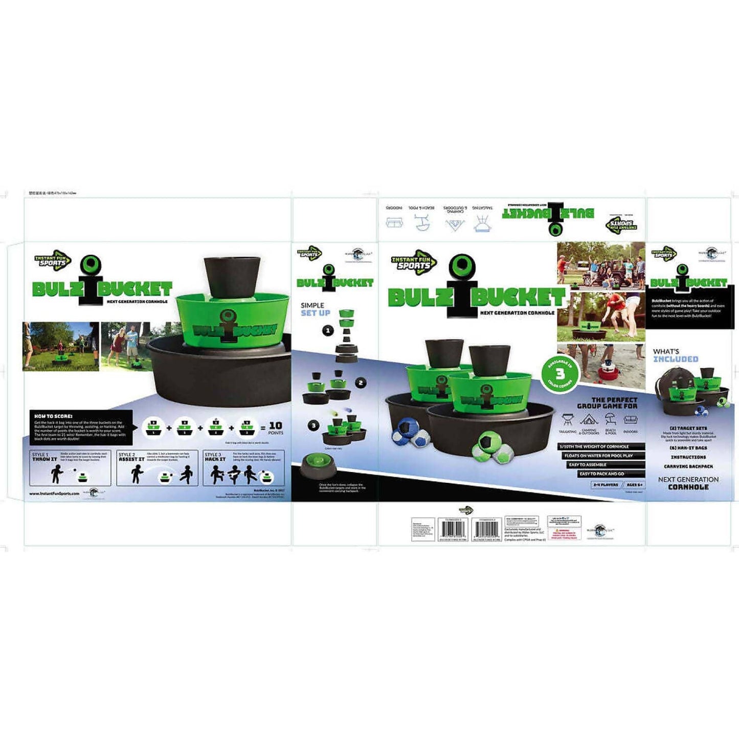 Instant Fun Sports - Bulzibucket Cornhole Green/black