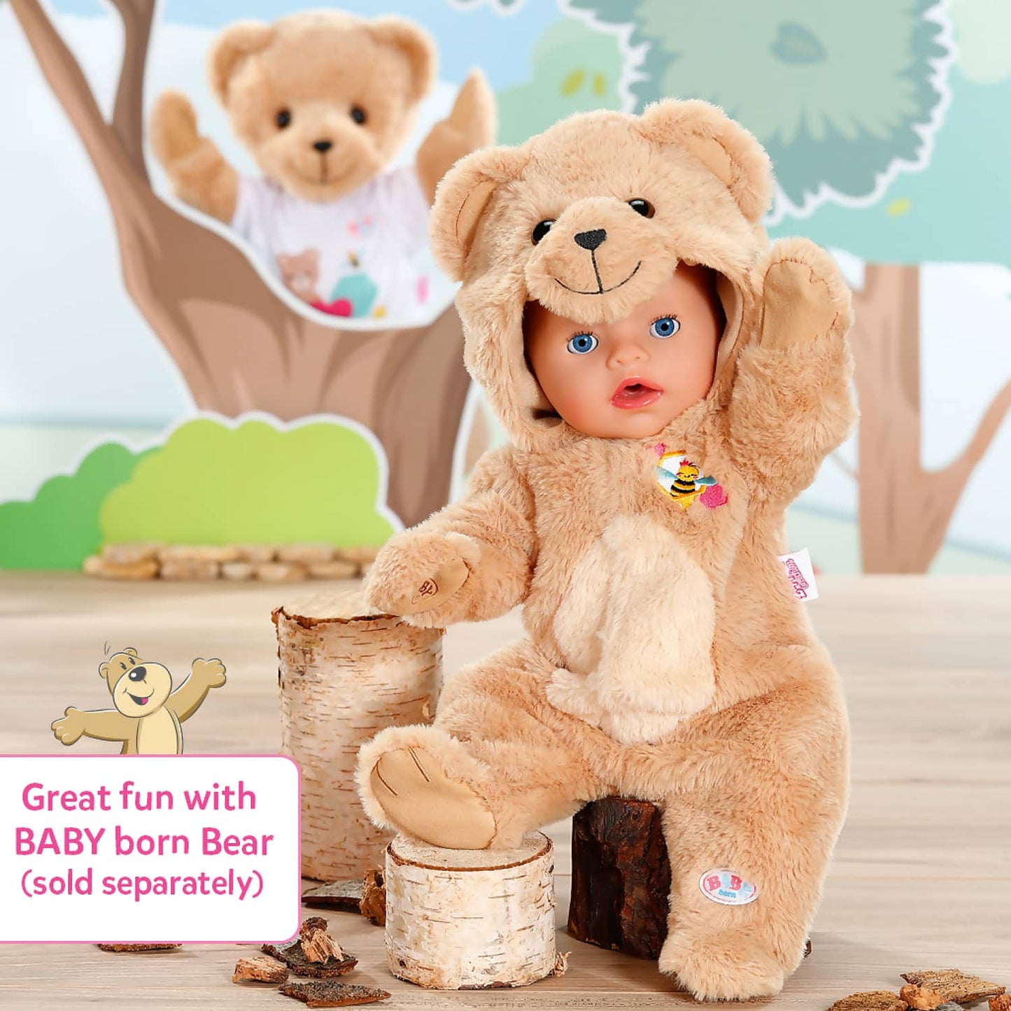 Baby Born - Baby Doll Bear Suit Outfit 43cm (doll Not Included)