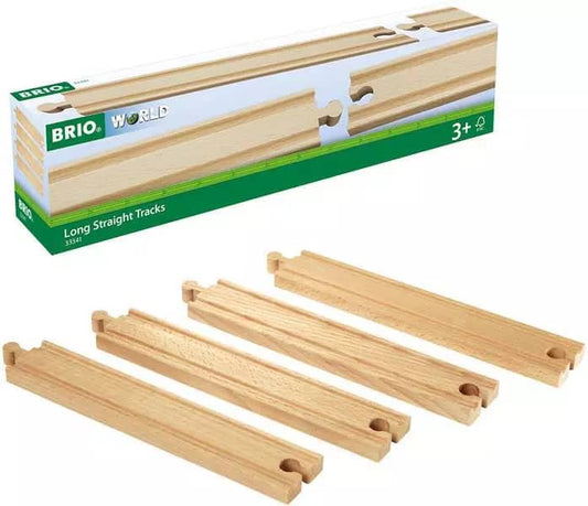 Brio -  World - Wooden Train Tracks Long Straight Tracks 4pce